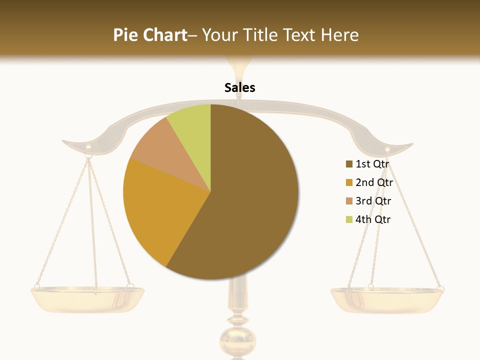 A Golden Balance Scale With A White Background PowerPoint Template