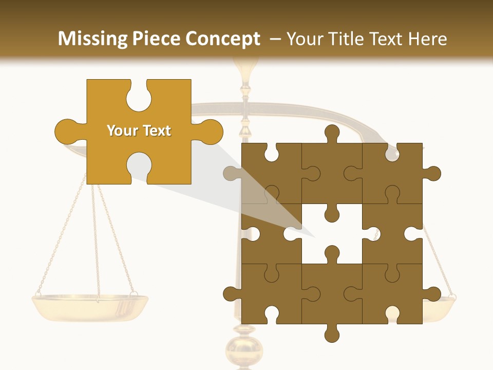 A Golden Balance Scale With A White Background PowerPoint Template