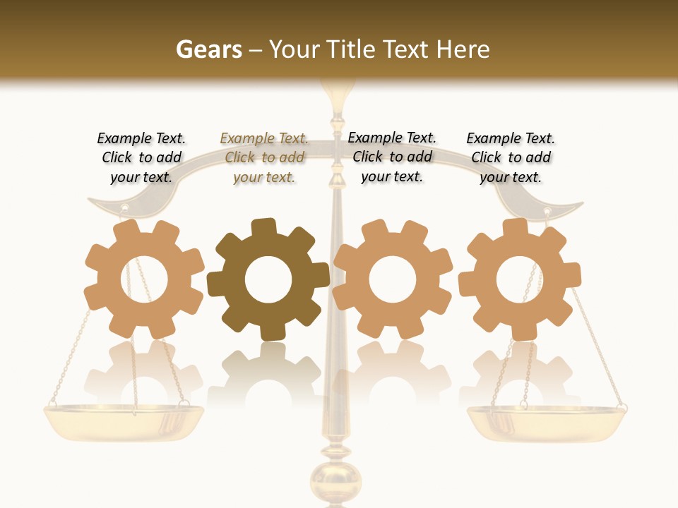 A Golden Balance Scale With A White Background PowerPoint Template