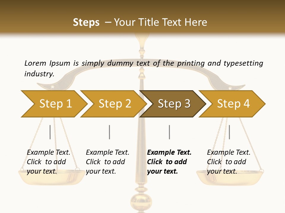 A Golden Balance Scale With A White Background PowerPoint Template