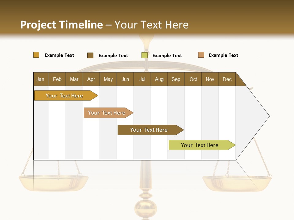 A Golden Balance Scale With A White Background PowerPoint Template