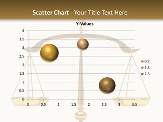 A Golden Balance Scale With A White Background PowerPoint Template