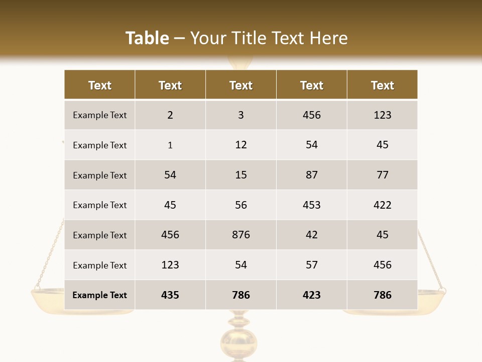 A Golden Balance Scale With A White Background PowerPoint Template
