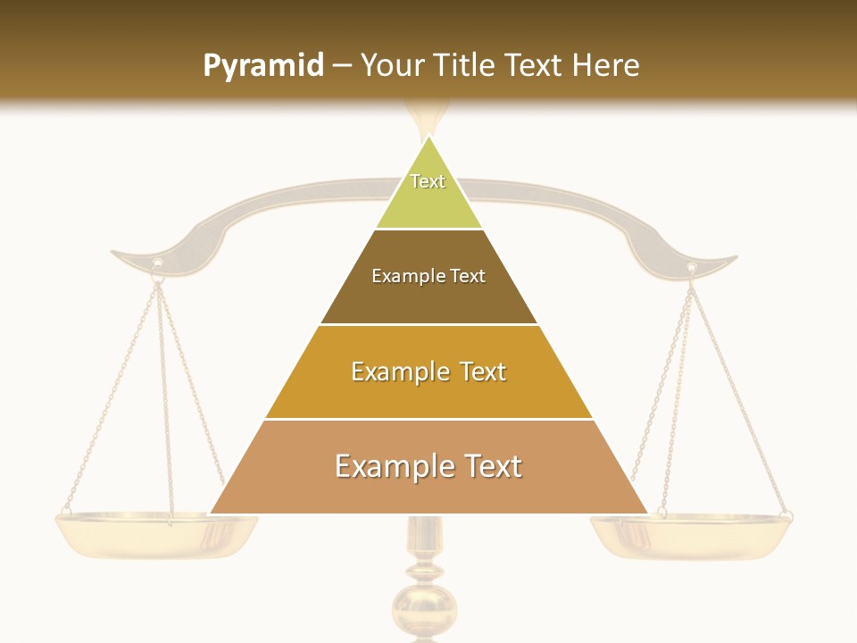 A Golden Balance Scale With A White Background PowerPoint Template