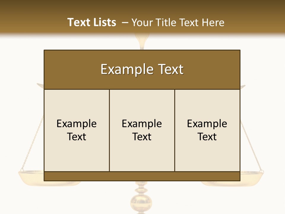 A Golden Balance Scale With A White Background PowerPoint Template