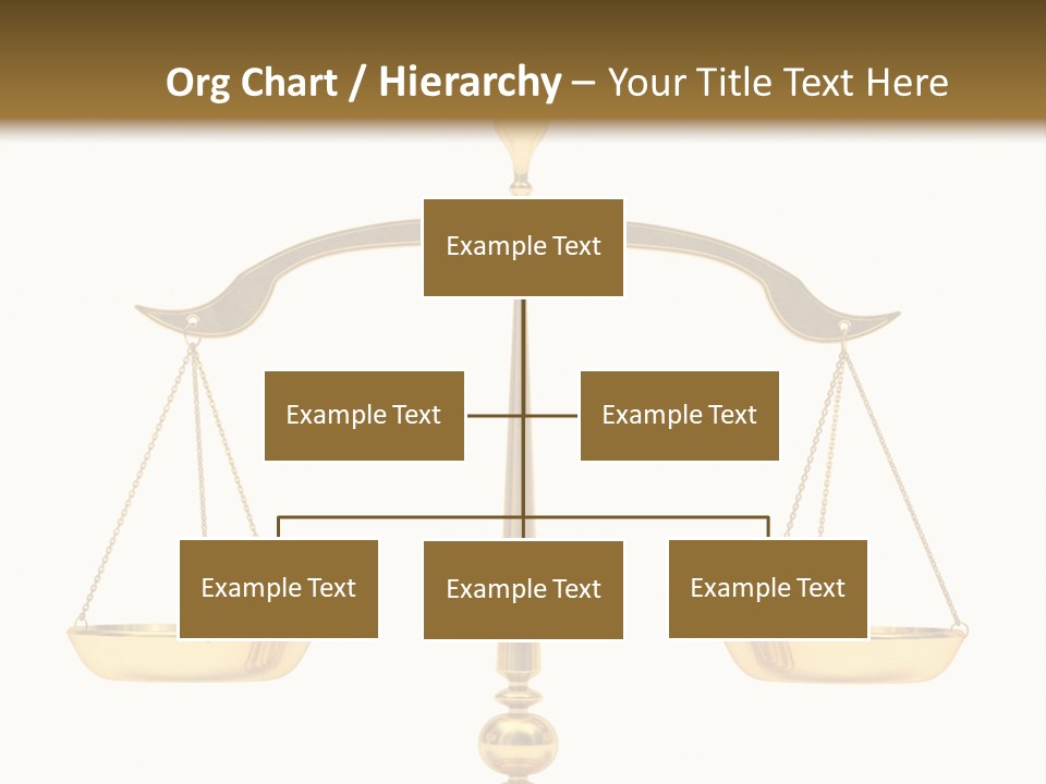 A Golden Balance Scale With A White Background PowerPoint Template