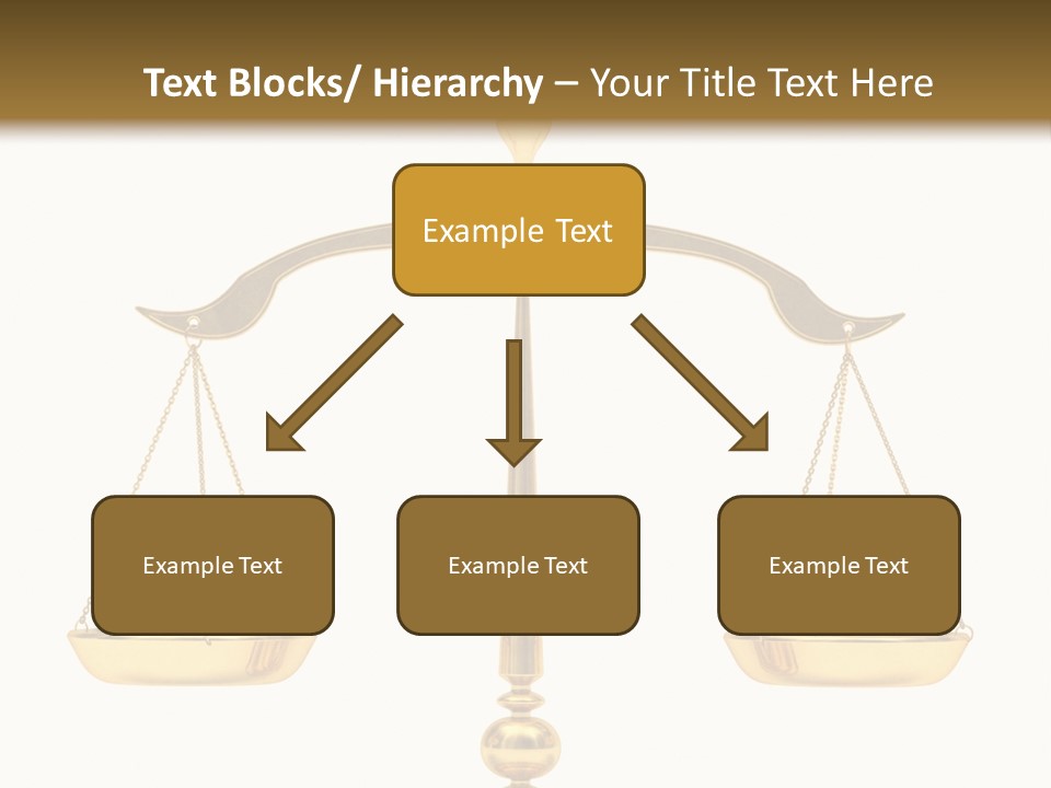 A Golden Balance Scale With A White Background PowerPoint Template