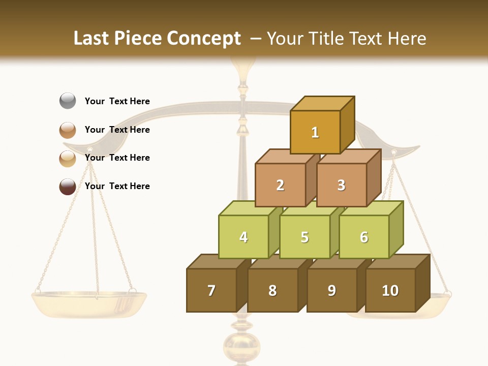 A Golden Balance Scale With A White Background PowerPoint Template