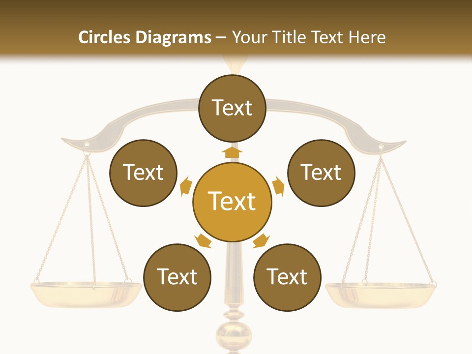 A Golden Balance Scale With A White Background PowerPoint Template