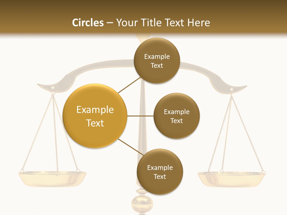 A Golden Balance Scale With A White Background PowerPoint Template