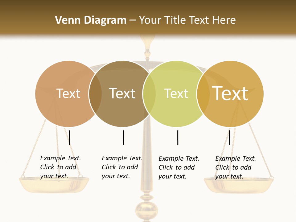 A Golden Balance Scale With A White Background PowerPoint Template