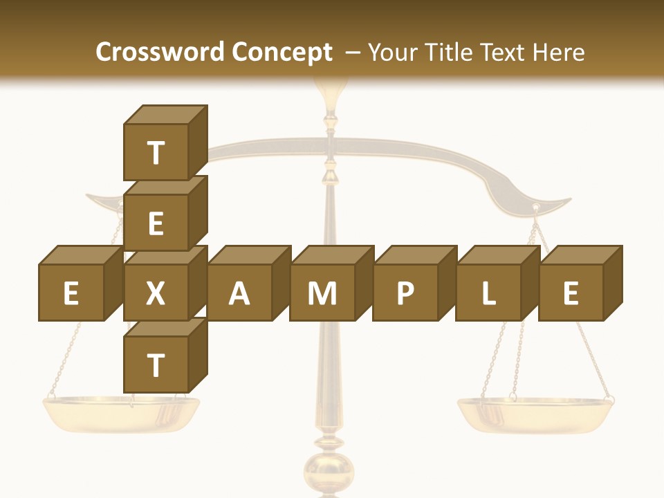 A Golden Balance Scale With A White Background PowerPoint Template