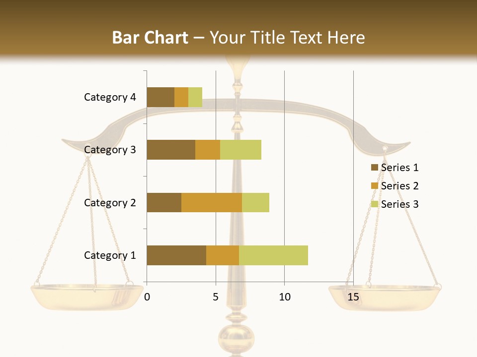 A Golden Balance Scale With A White Background PowerPoint Template