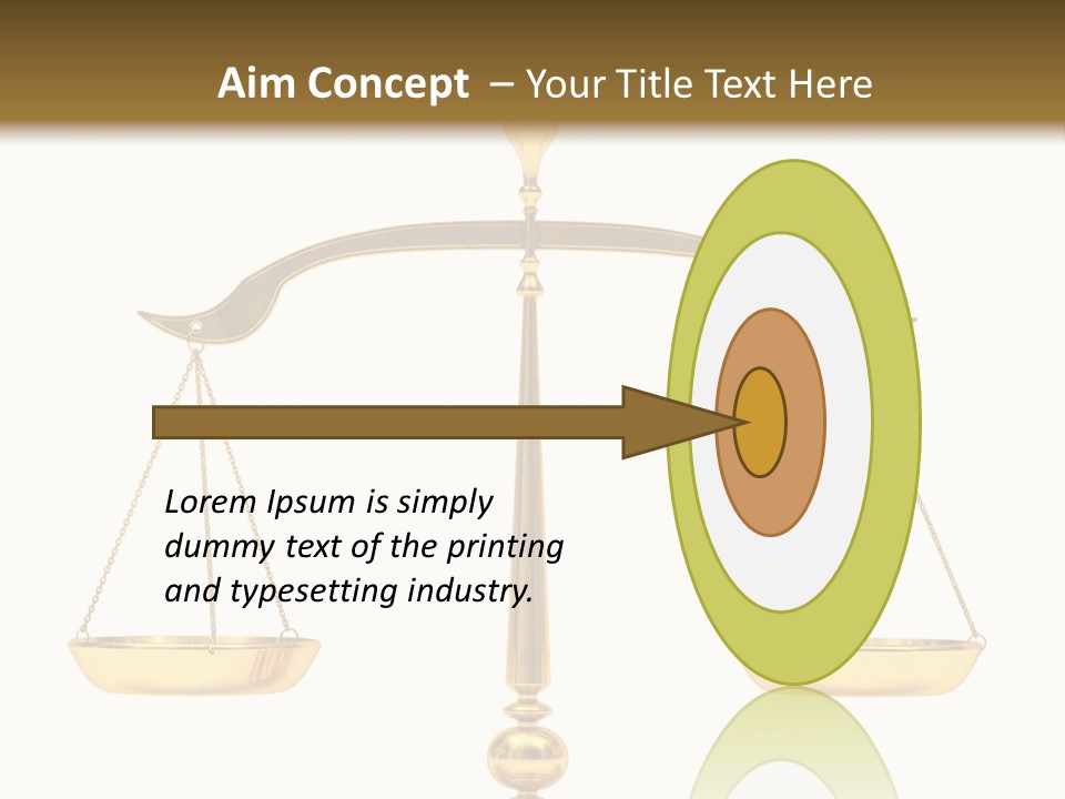 A Golden Balance Scale With A White Background PowerPoint Template