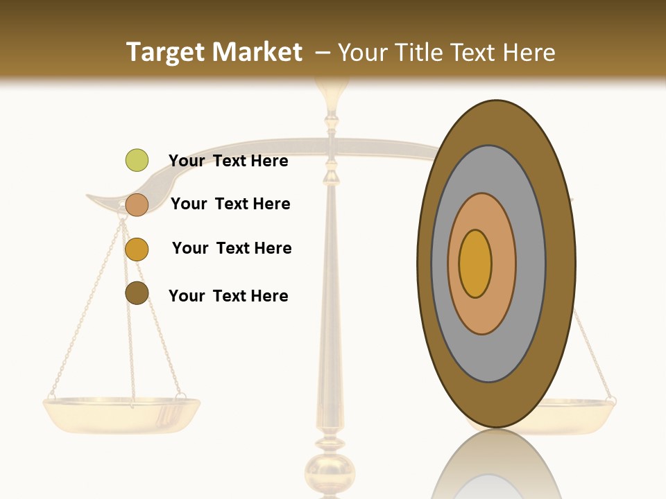 A Golden Balance Scale With A White Background PowerPoint Template