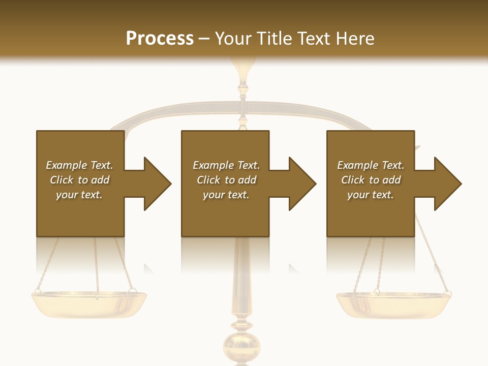 A Golden Balance Scale With A White Background PowerPoint Template