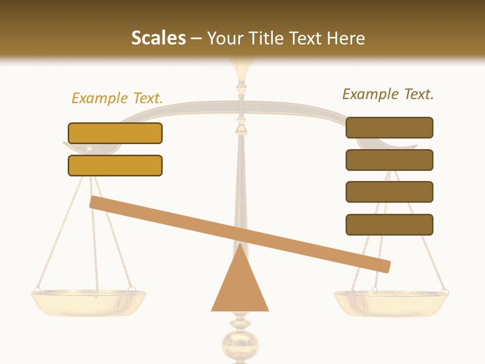 A Golden Balance Scale With A White Background PowerPoint Template
