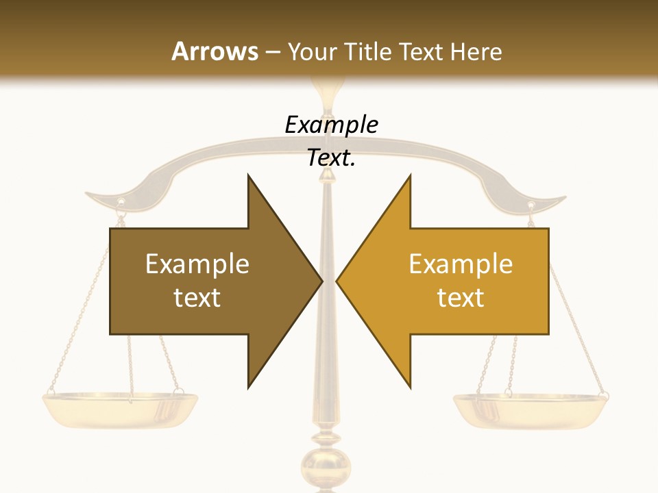 A Golden Balance Scale With A White Background PowerPoint Template