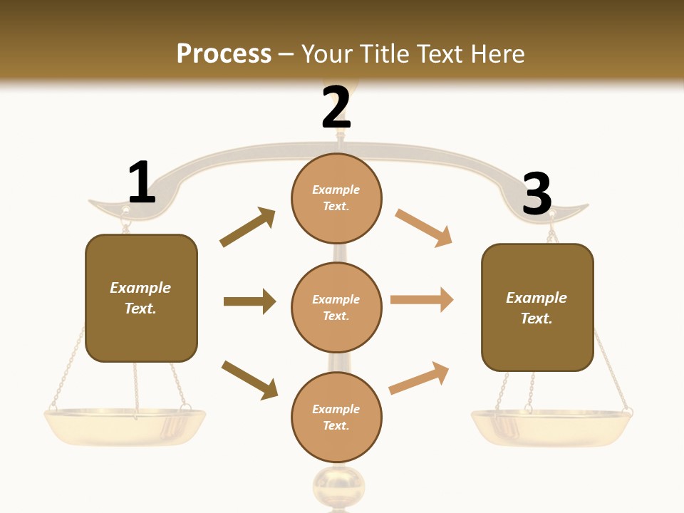 A Golden Balance Scale With A White Background PowerPoint Template
