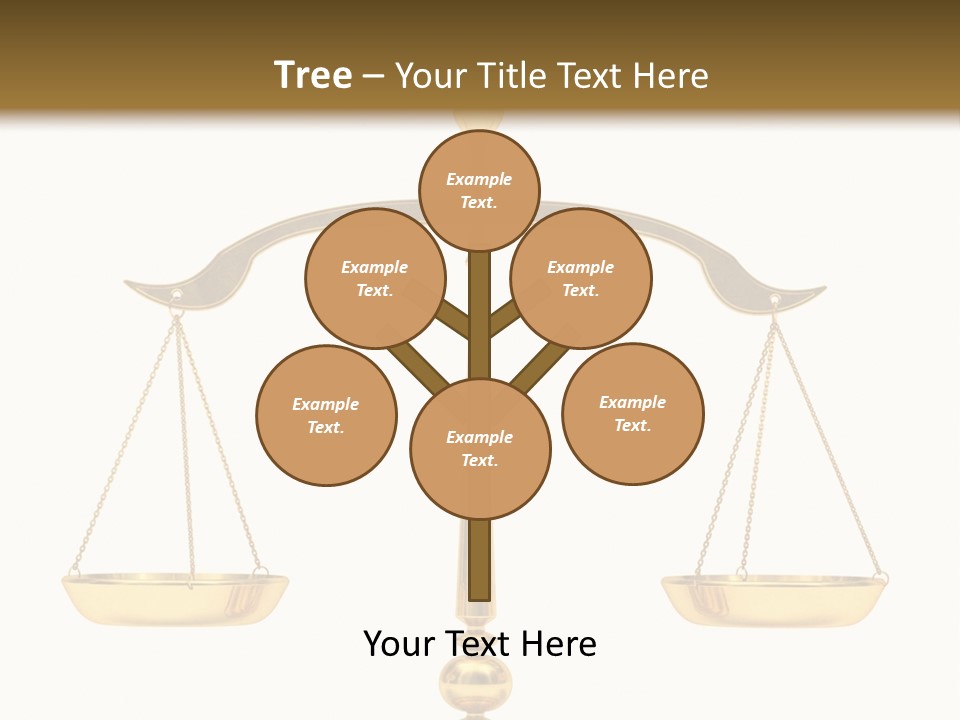A Golden Balance Scale With A White Background PowerPoint Template