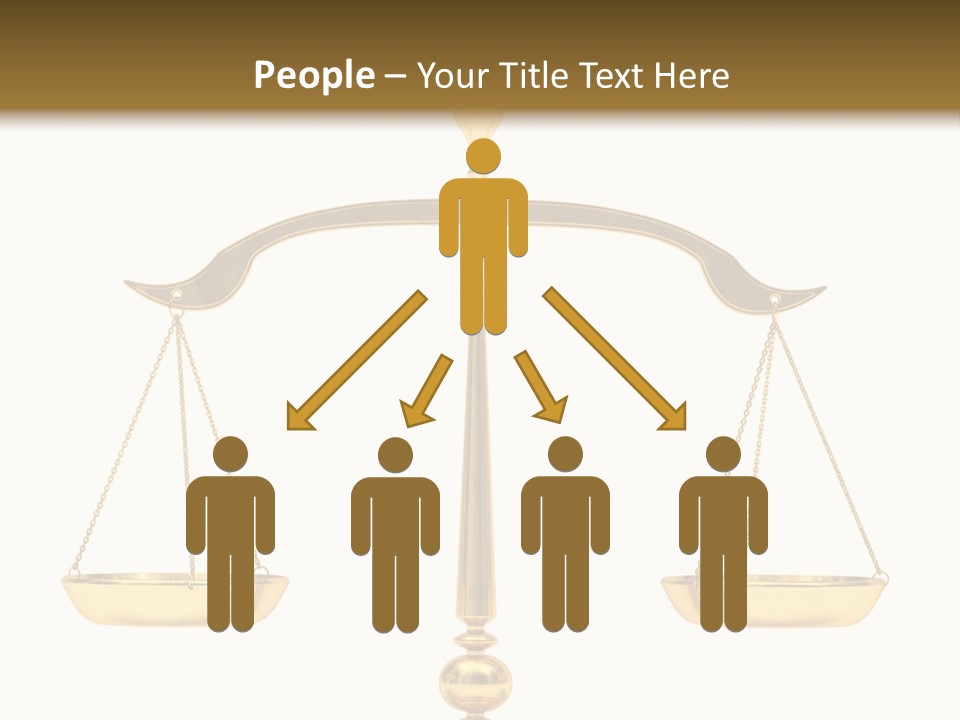 A Golden Balance Scale With A White Background PowerPoint Template