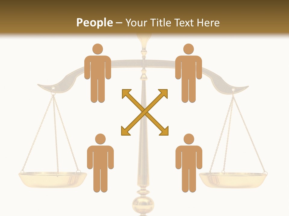 A Golden Balance Scale With A White Background PowerPoint Template