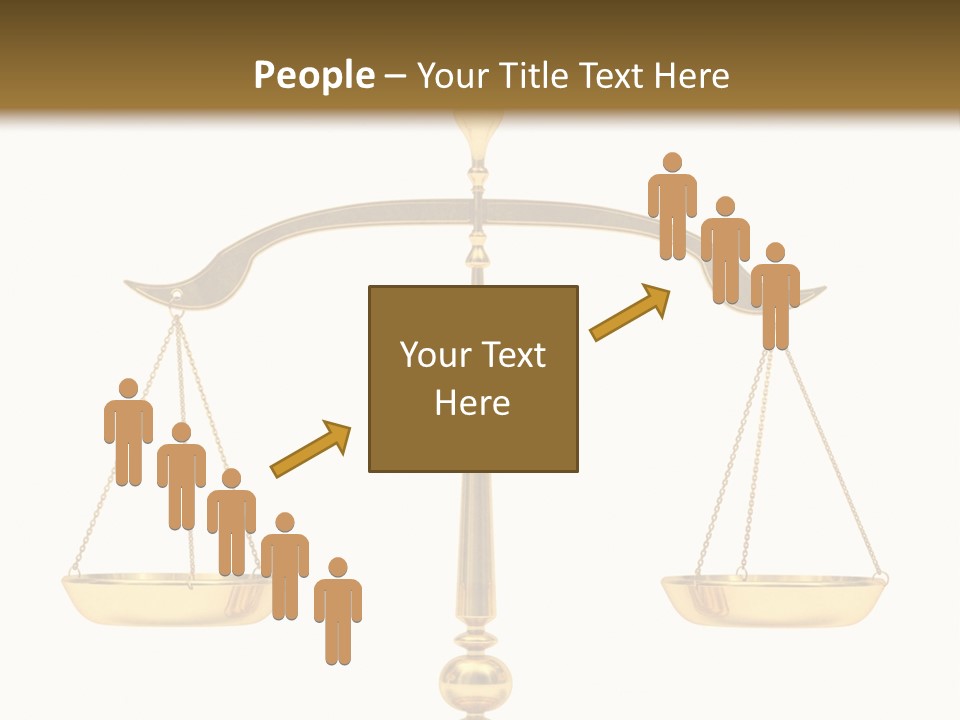 A Golden Balance Scale With A White Background PowerPoint Template