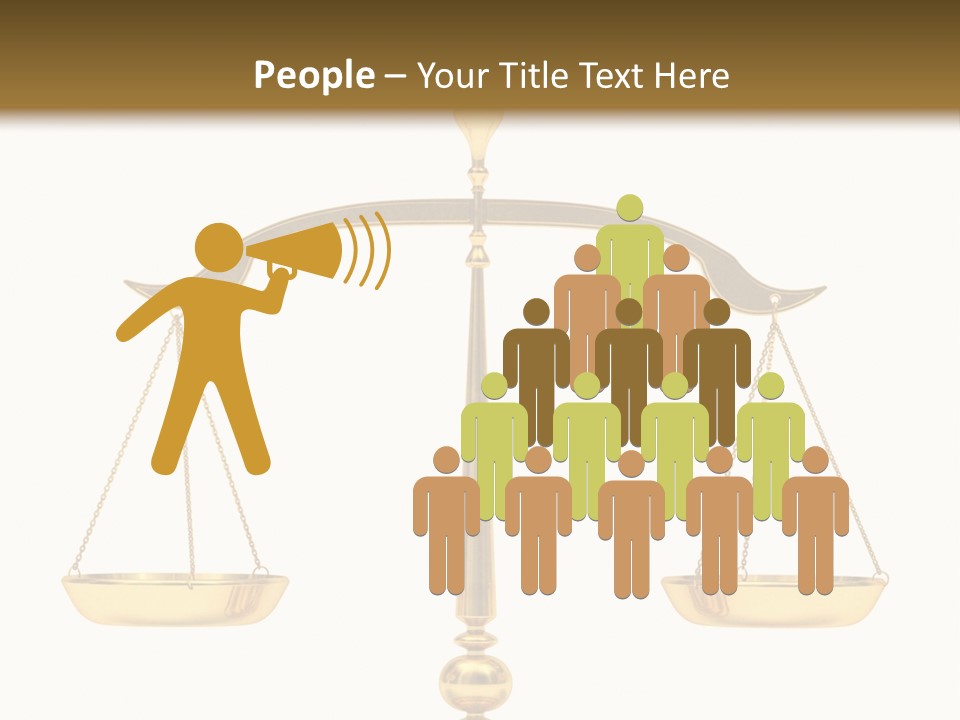 A Golden Balance Scale With A White Background PowerPoint Template