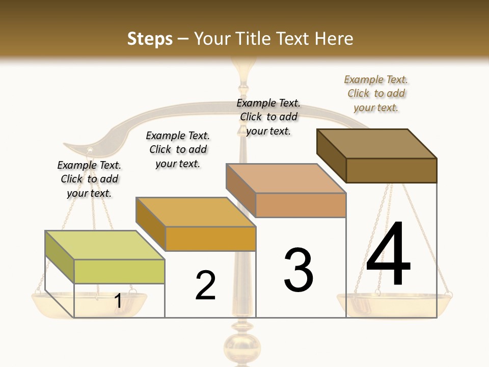 A Golden Balance Scale With A White Background PowerPoint Template
