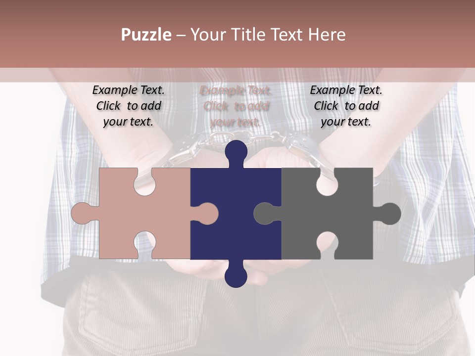 A Man Holding His Hands In Handcuffs Powerpoint Template PowerPoint Template