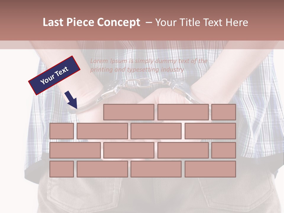 A Man Holding His Hands In Handcuffs Powerpoint Template PowerPoint Template