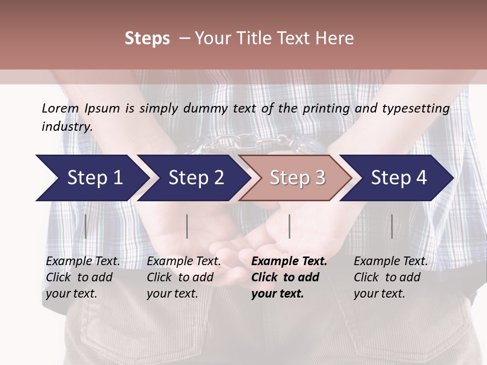 A Man Holding His Hands In Handcuffs Powerpoint Template PowerPoint Template