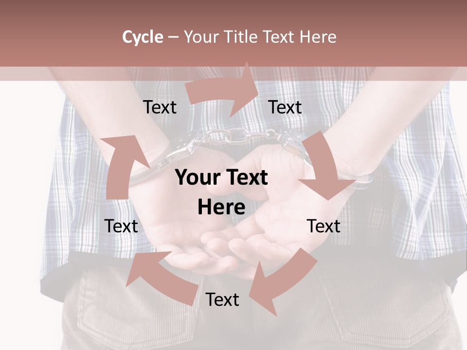 A Man Holding His Hands In Handcuffs Powerpoint Template PowerPoint Template