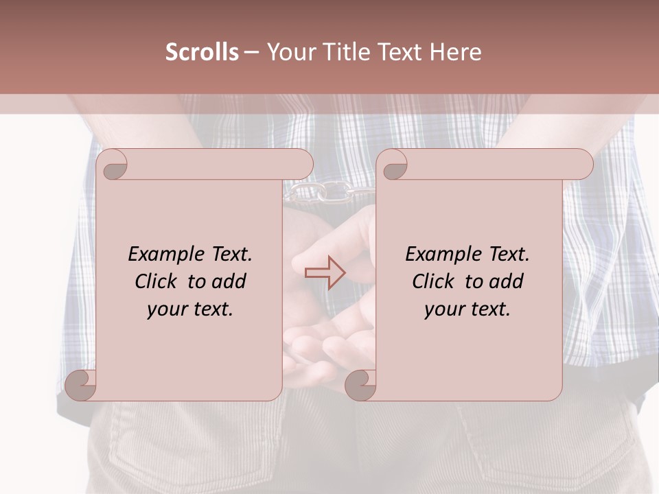 A Man Holding His Hands In Handcuffs Powerpoint Template PowerPoint Template