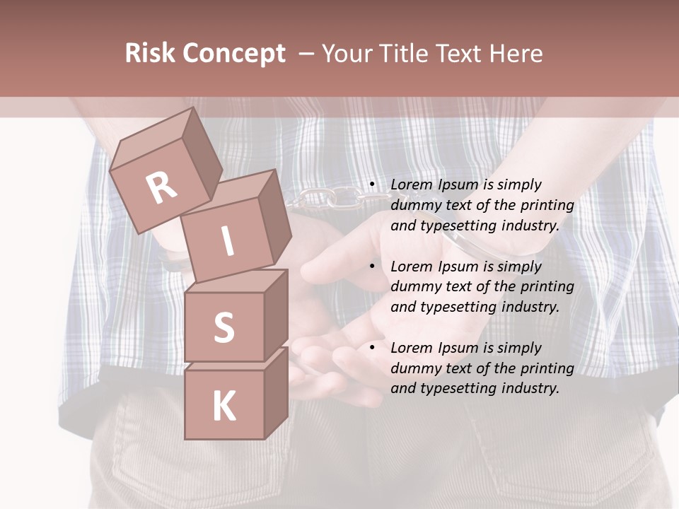 A Man Holding His Hands In Handcuffs Powerpoint Template PowerPoint Template