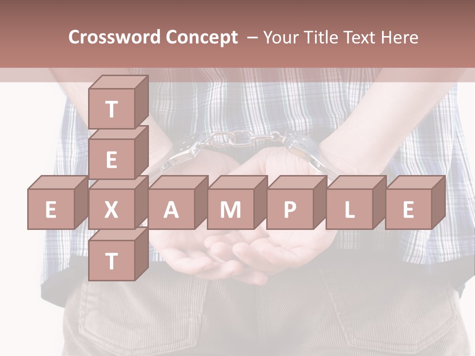 A Man Holding His Hands In Handcuffs Powerpoint Template PowerPoint Template