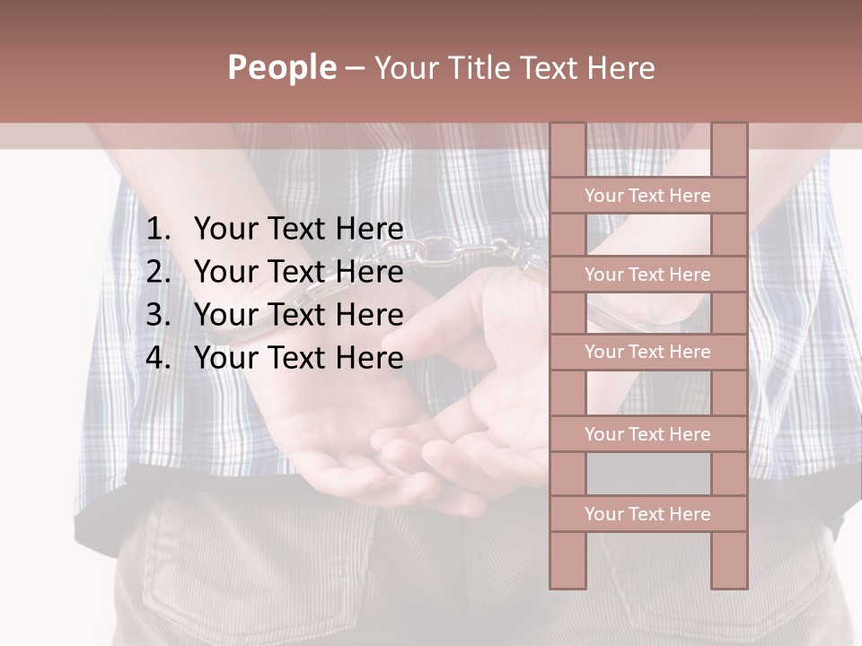 A Man Holding His Hands In Handcuffs Powerpoint Template PowerPoint Template