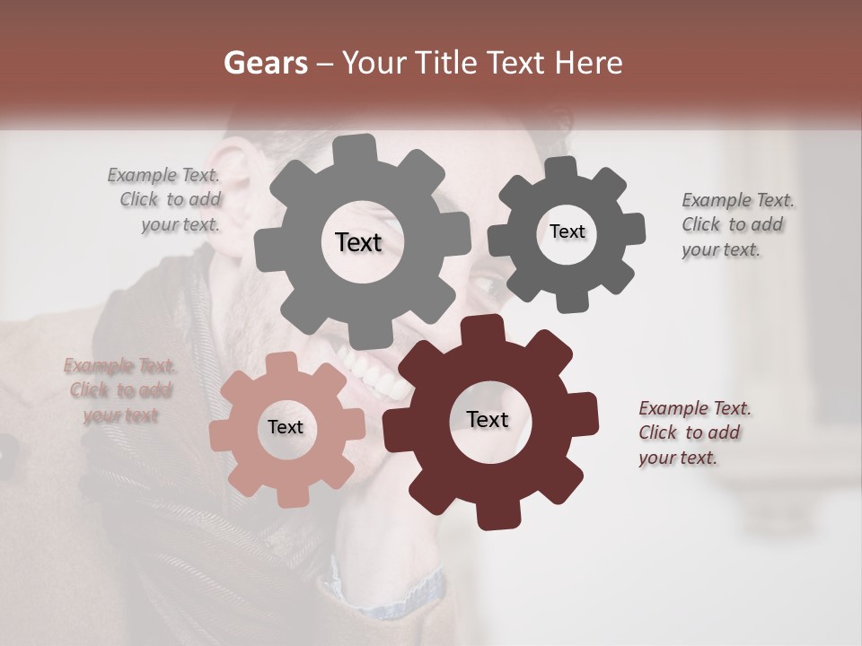 A Man Smiling While Talking On A Cell Phone PowerPoint Template