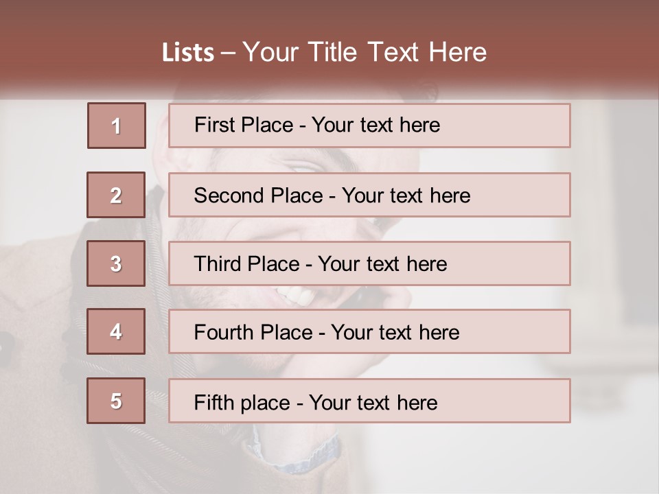 A Man Smiling While Talking On A Cell Phone PowerPoint Template
