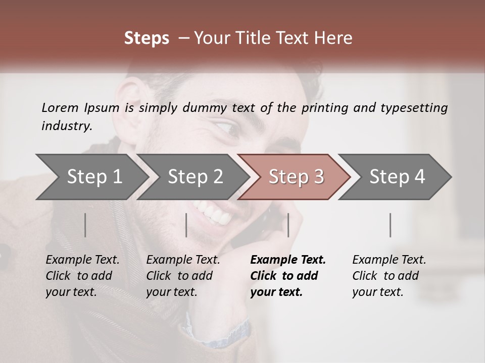 A Man Smiling While Talking On A Cell Phone PowerPoint Template