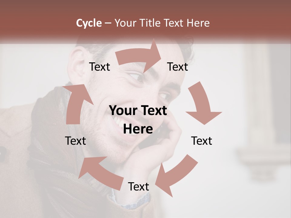 A Man Smiling While Talking On A Cell Phone PowerPoint Template