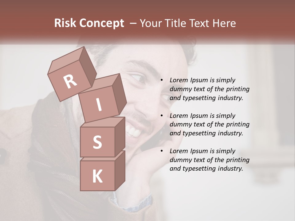 A Man Smiling While Talking On A Cell Phone PowerPoint Template