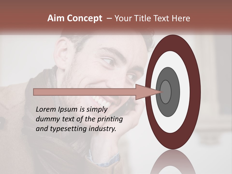 A Man Smiling While Talking On A Cell Phone PowerPoint Template