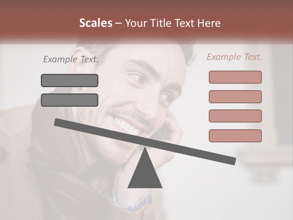 A Man Smiling While Talking On A Cell Phone PowerPoint Template