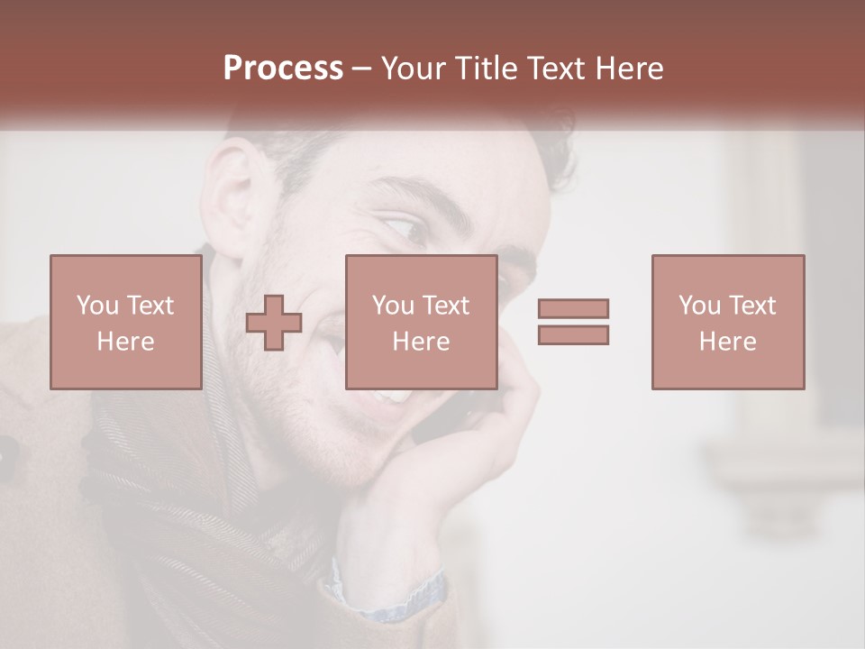 A Man Smiling While Talking On A Cell Phone PowerPoint Template