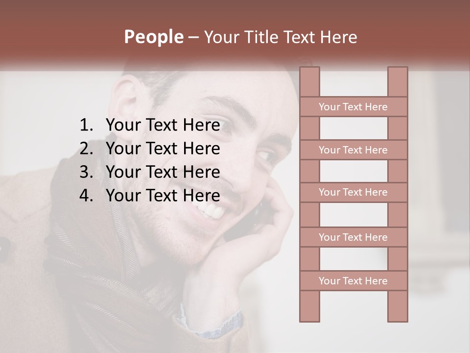 A Man Smiling While Talking On A Cell Phone PowerPoint Template