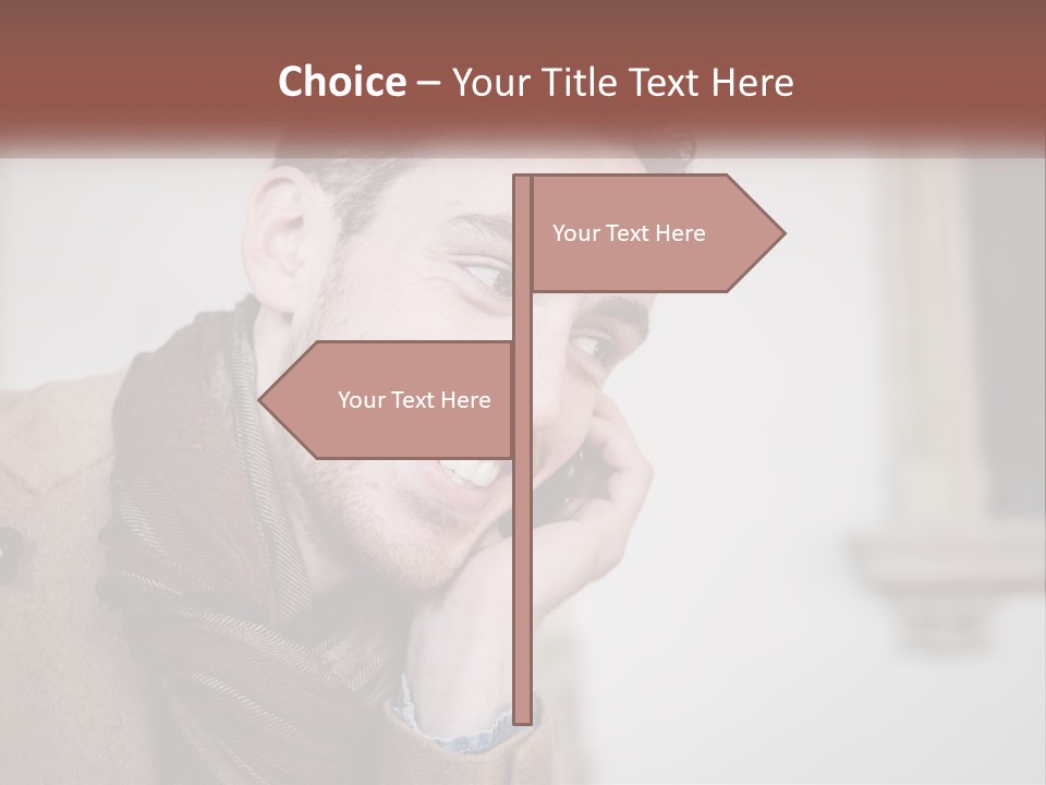 A Man Smiling While Talking On A Cell Phone PowerPoint Template