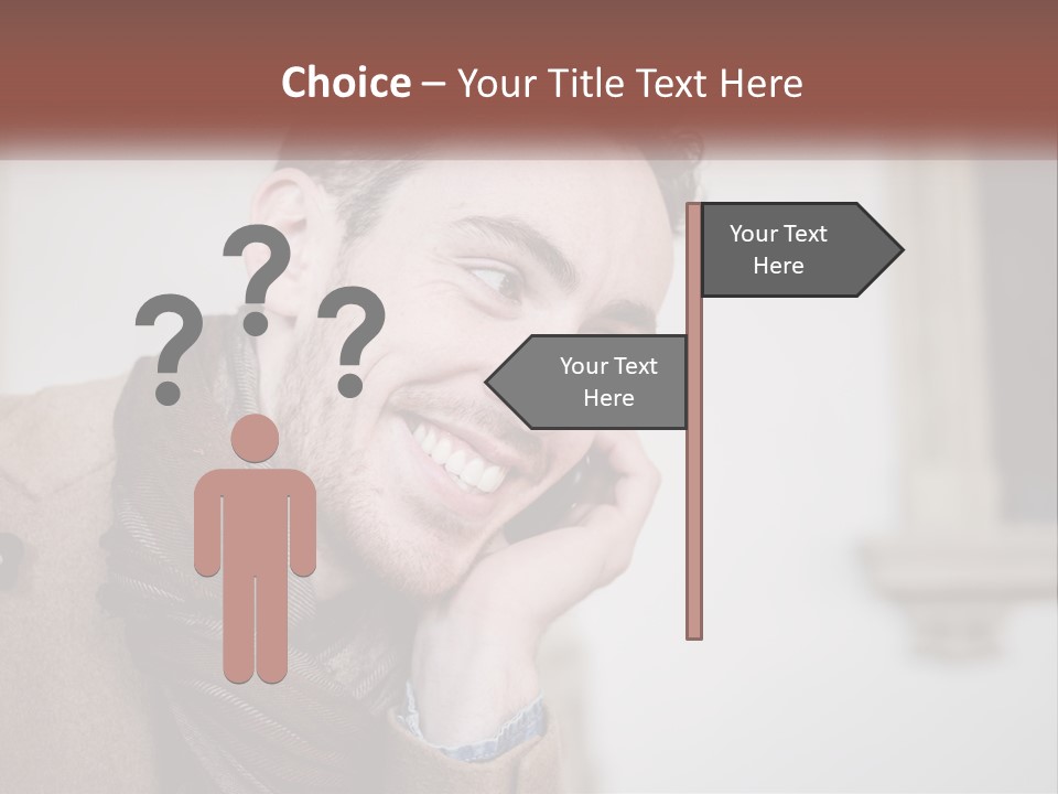 A Man Smiling While Talking On A Cell Phone PowerPoint Template