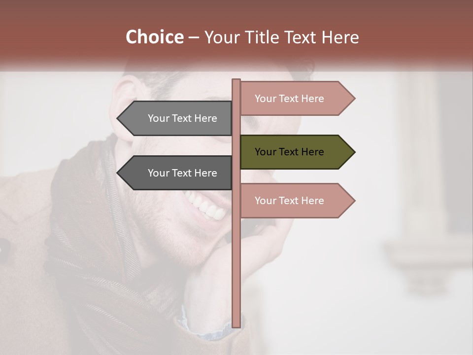 A Man Smiling While Talking On A Cell Phone PowerPoint Template
