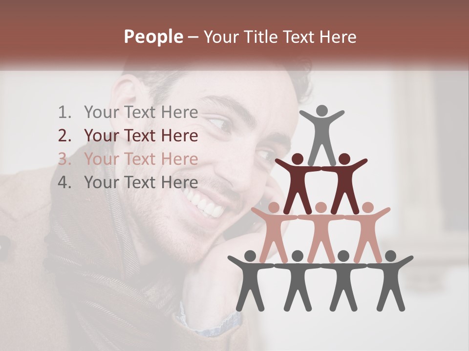 A Man Smiling While Talking On A Cell Phone PowerPoint Template